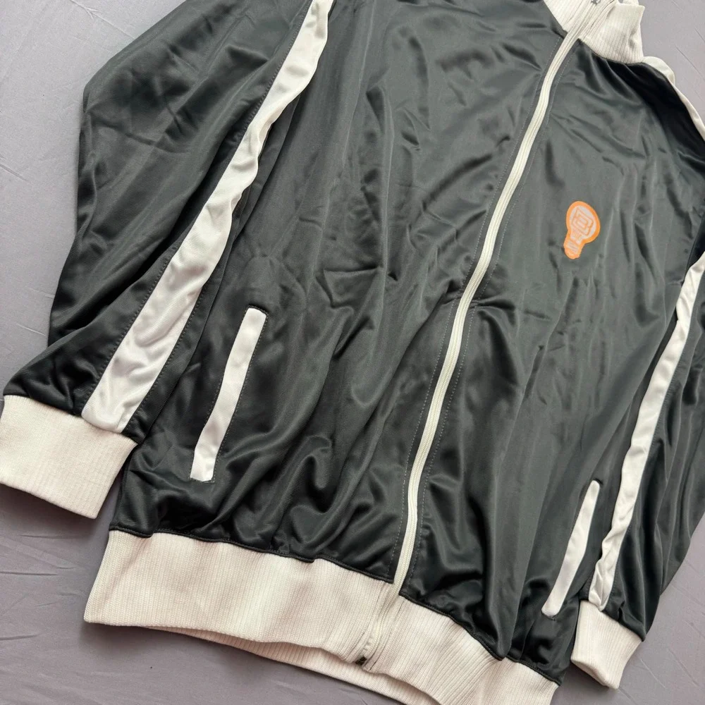 33 NYC Mens Track Jacket XXXL Black‎ White Full Zip Orange Graphic Lightbulb 3XL